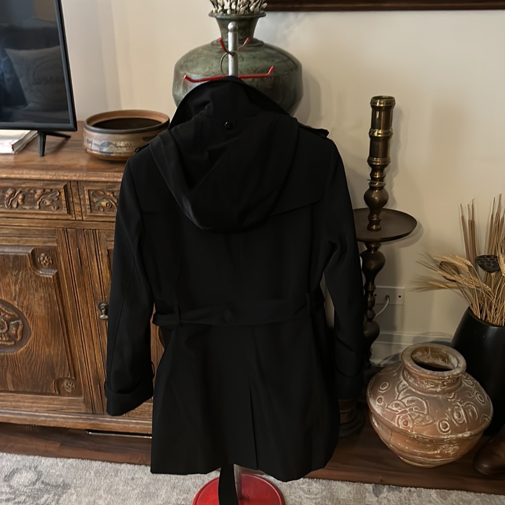 Calvin Klein Classic Black Trench Coat Removable Fleece Lining - Picture 11 of 16